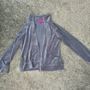 Women's velour zip up sweatshirt